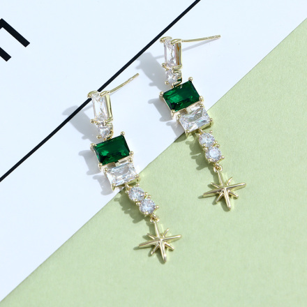 925 Silver Needle Stylish Retro Beccarite Earrings