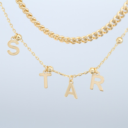 Normcore Metal Letter Bracelet