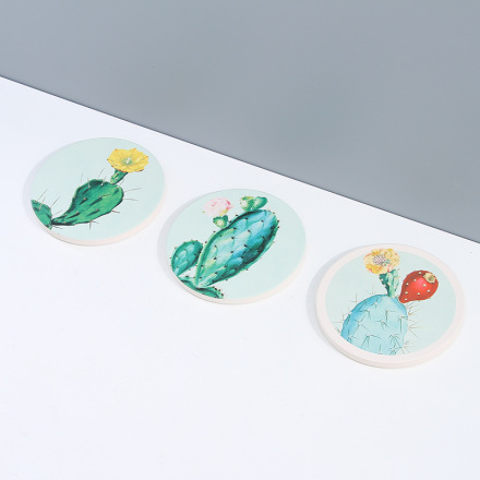 Cartoon Cactus Diatomite Drink Cup Coaster