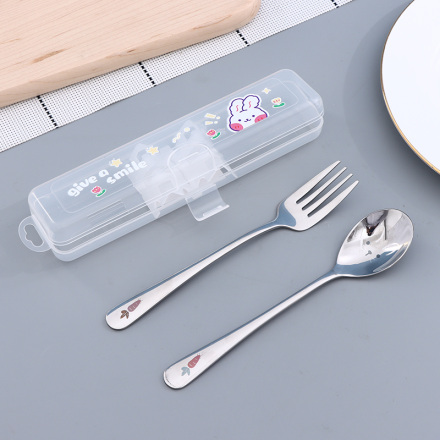 Carrot Fork Spoon Tableware Set(No.8, Natural Color)