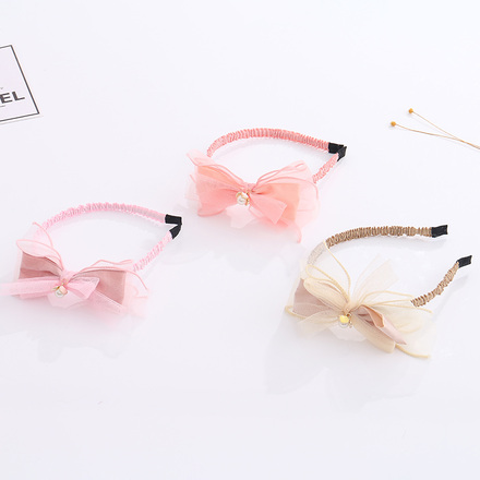 Cute Artificial Pearl Bow Knot Kids Hair Band