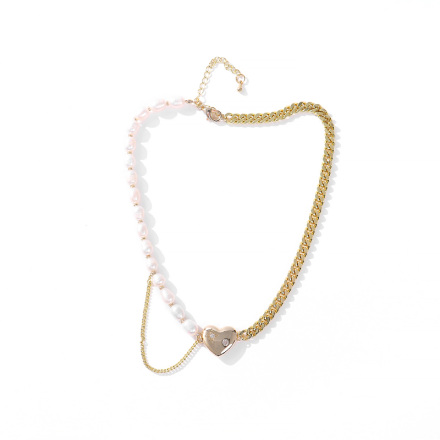 Artificial Pearl Heart-shape Necklace