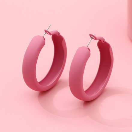 Colored Paint Round Earrings
