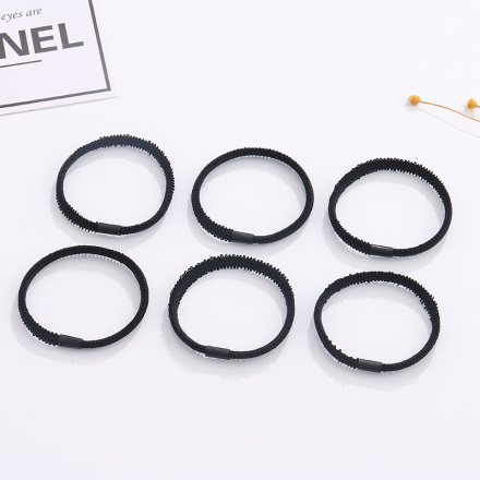 Wide Flat Crisperding Basic Hair Ropes 6 PCS