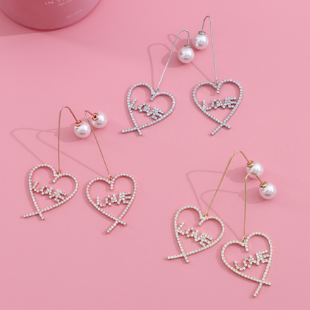 Heart-shape Artificial Pearl Earrings