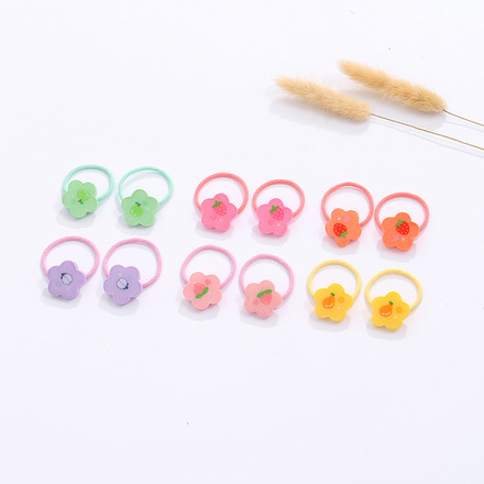 Flower Fruit Hair Rope for Kids 2PCS