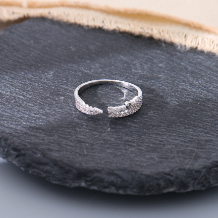 Double Layers Zircon Ring