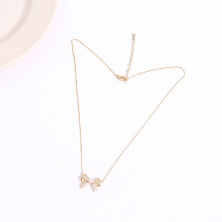 Bowknot Artificial Pearl Choker Necklace