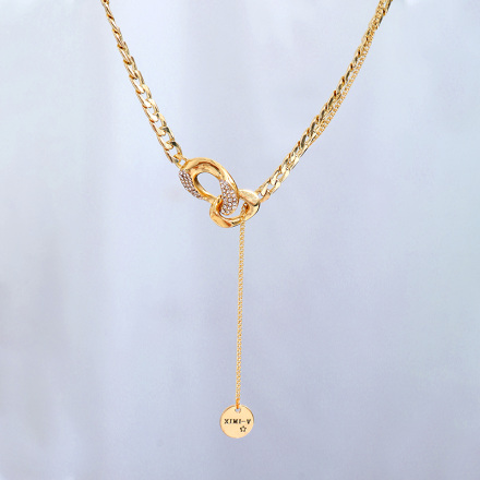 Double Circles Tassel Necklace