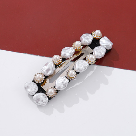 Retro Artificial Pearl Square Hair Clip