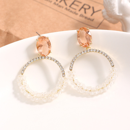 Stylish Crystal Round Earrings