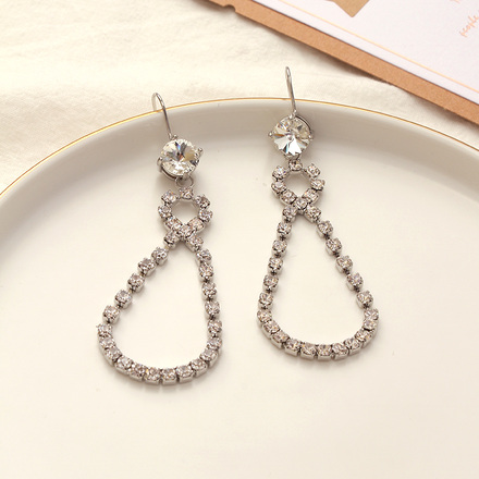 Elegant Rhinestone Waterdrop Earrings