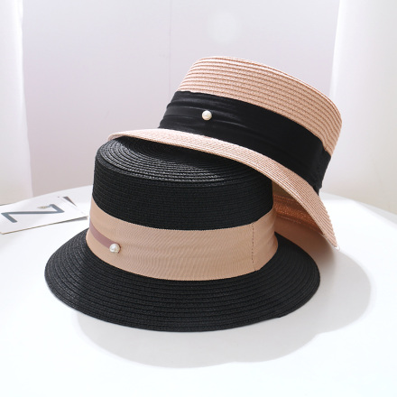 Ribbon Narrow Brim Straw Hat