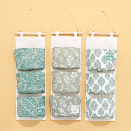 Leaves Series Half Circle Hanging Storage Bag with 3 Pockets