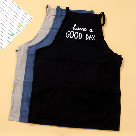 Solid Color Letter Bib Apron