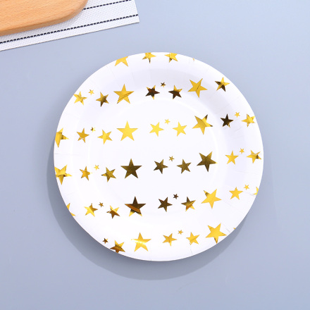 Golden Star Round Paper Plate(9 Inches)(10 Count)