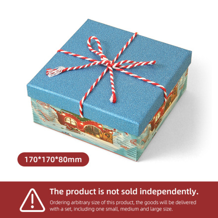 Snowhouse Christmas Series Gift Box-Blue Lid(170*170*80mm)