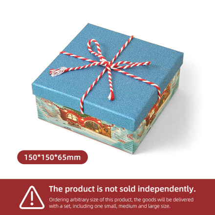 Snowhouse Christmas Series Gift Box-Blue Lid(150*150*65mm)