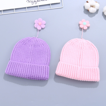 Flower Knitted Hat for Kids
