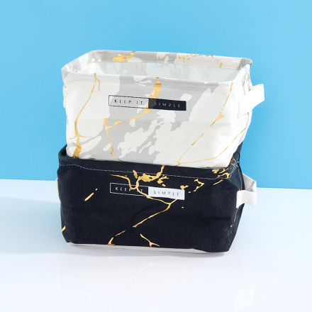 Marble Gilding Series Small Square Fabric Storage Basket
