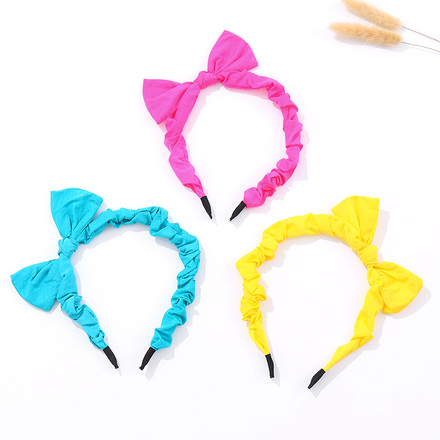 Simple Beautiful Solid Color Bow Hair Band