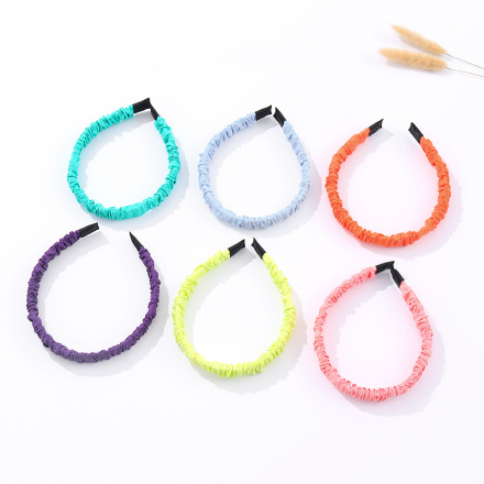 Simple Solid Color Wrinkled Headband