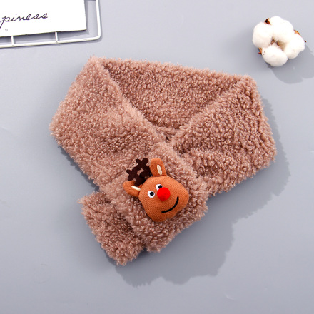 Deer Decoration Scarf for Kids(Deep Brown)