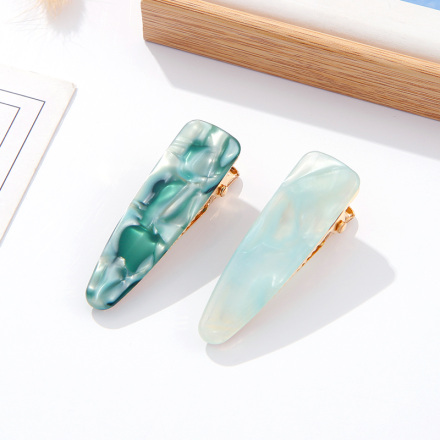 Classic Green Imitated Shell Pattern Hair Clips