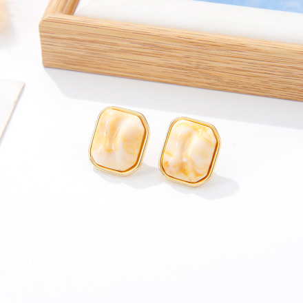 Stylish Retro Square Resin Earrings