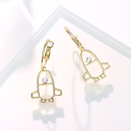 Simple Metallic Airplane Earrings