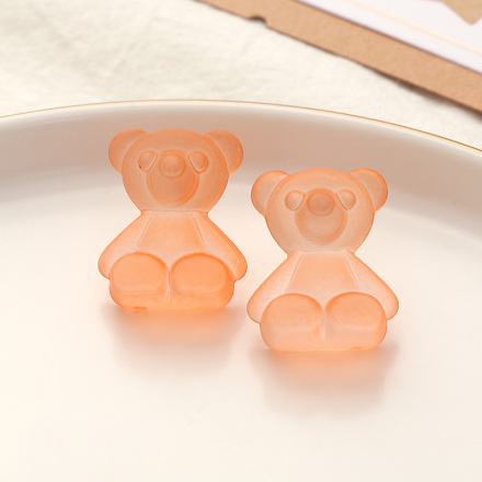 Cute Pink Bear Resin Earrings