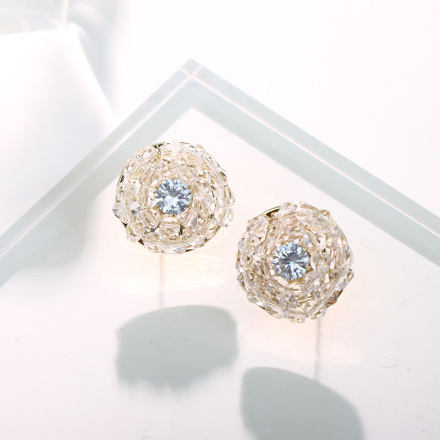 Exquisite Crystal Round Earrings