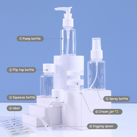 Travel Bottles Set of 8 PCS(White)