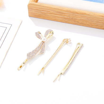 Ribbon Bow Tie Hair Pin 3 PCS