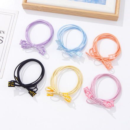 Basic Letter Label Hair Tie 2 PCS