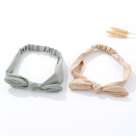 Cute Sweet Checks Bow Tie Hair Band