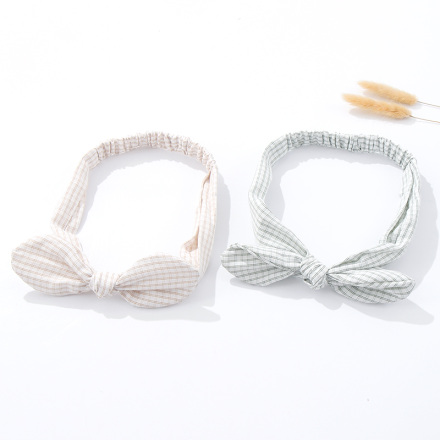 Simple Checks Bow Tie Hair Band
