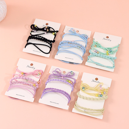 Stylish Basic Elastic Hair Tie Set of 5 Pieces