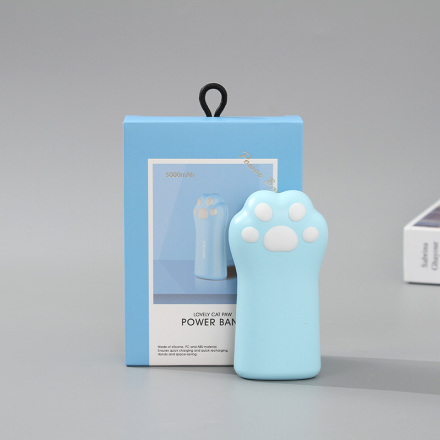 Lovely Cat Paw Power Bank 5000mah - P16(Blue)