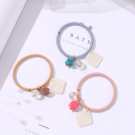 Shell Crystal Charm Hair Tie (1 Pc)