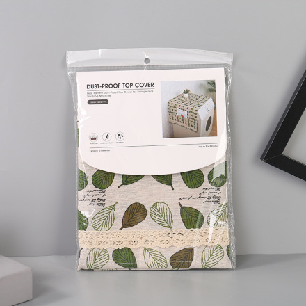 غطاء علوي مقاوم للأتربة بنمط أوراق الشجر للثلاجة / الغسالة (أخضر)