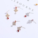 Sweet Kiss Dangle Ear Studs With Silver Pin