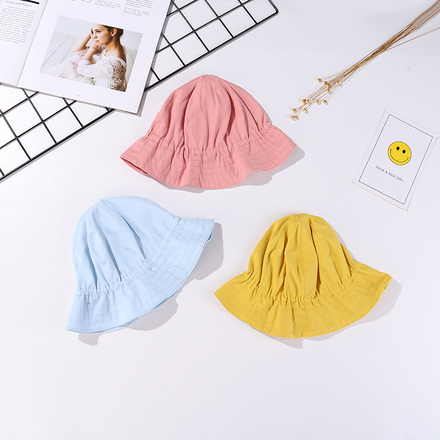 Double-Sided Solid Color Bucket Hat For Children