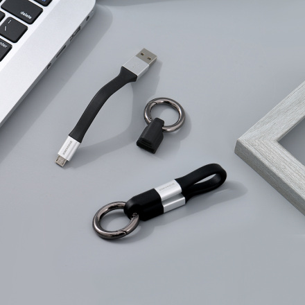 كابل بيانات سلسلة المفاتيح الإبداعية Micro-USB (فضي)