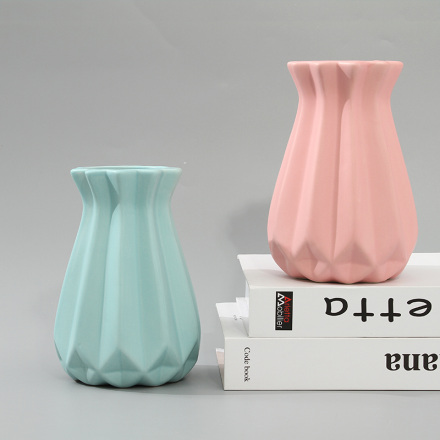 Fluted Flower Vase (Green/Pink)