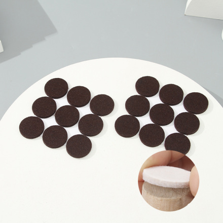 Round Adhesive Felt Pads 18 Pcs/Set (Brown)