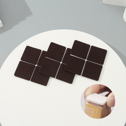 Square Adhesive Felt Pads 12 Pcs/Set (Brown)
