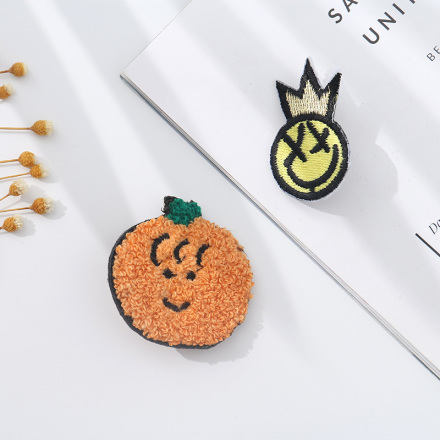 Cartoon Orange and Crown Embroidery Badge