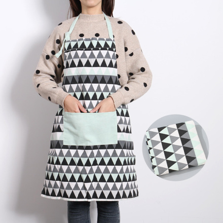 Geometric Triangle Pattern Apron (Green)