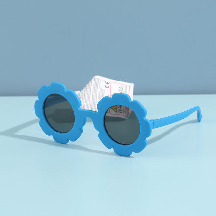 Lovely Flower Flexible TPE Sunglasses for Kids (Blue) (5-12Y)